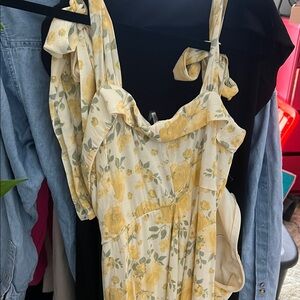 Floral Yellow and Cream Dress